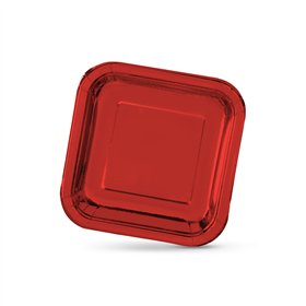 Plate set Algon Red 20 cm 10 Pieces (18 Units)