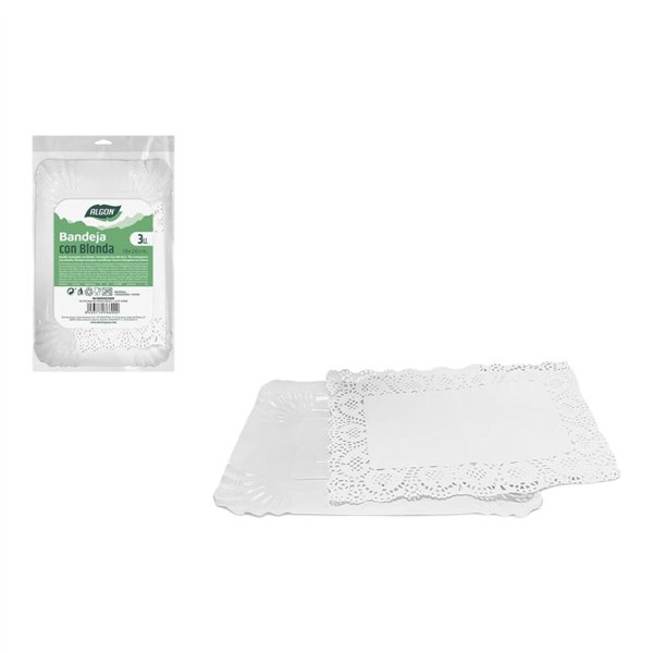 Snack tray Algon Rectangular 18 x 26 cm 3 Pieces (24 Units)