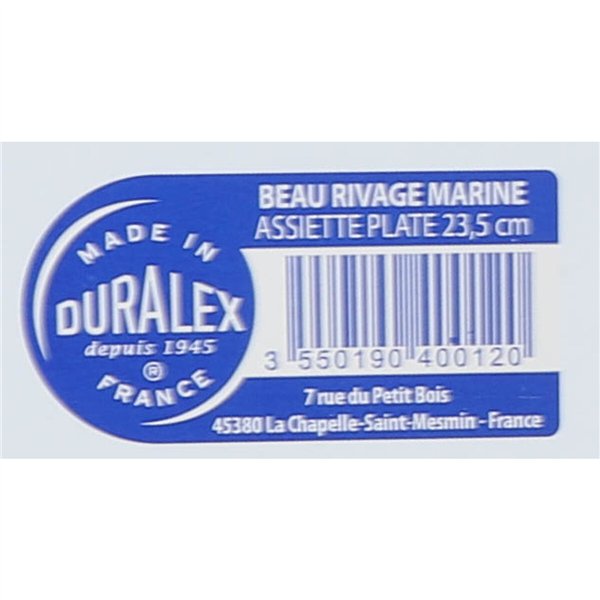 Flat Plate Duralex Beau rivage Ø 23,5 cm (48 Units)
