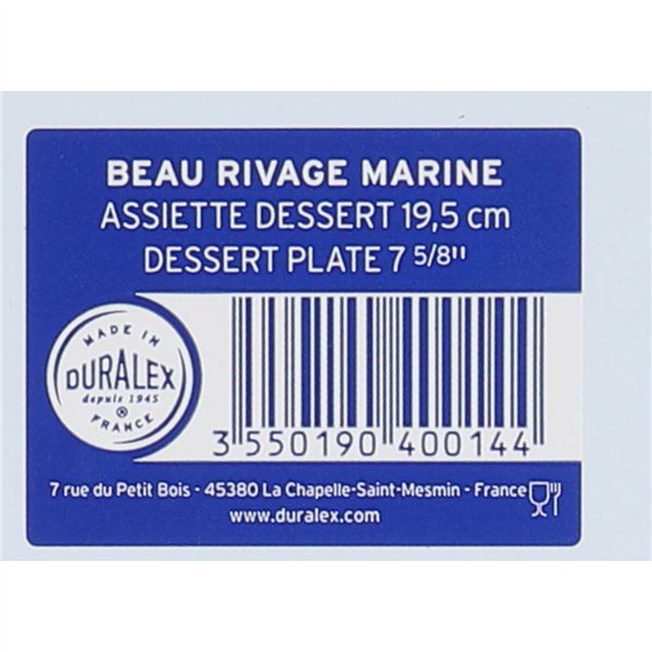 Dessert dish Duralex Beau rivage Ø 19,5 cm (48 Units)