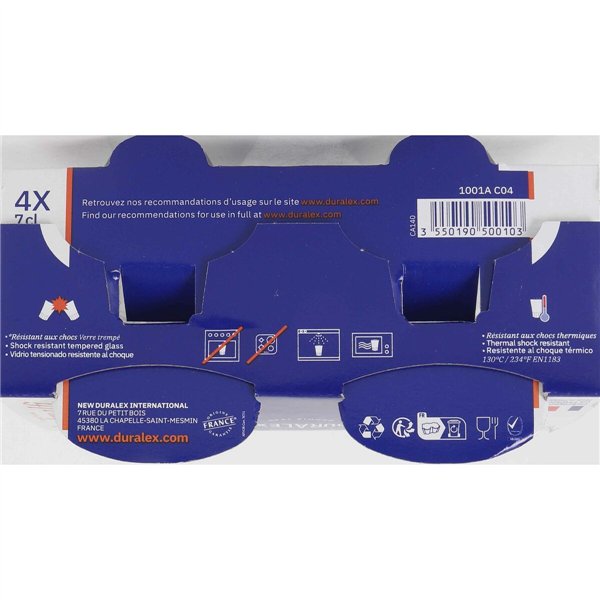 Set of glasses Duralex Amalfi 70 ml 4 Pieces (12 Units)