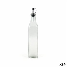 Cruet Anna Transparent Silver Glass 0,5 L (24 Units)