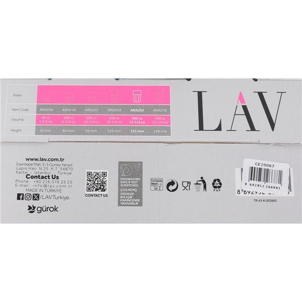 Set of glasses LAV ARAS 4 Pieces (6 Units)