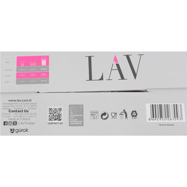 Set of glasses LAV ODIN 4 Pieces (6 Units)