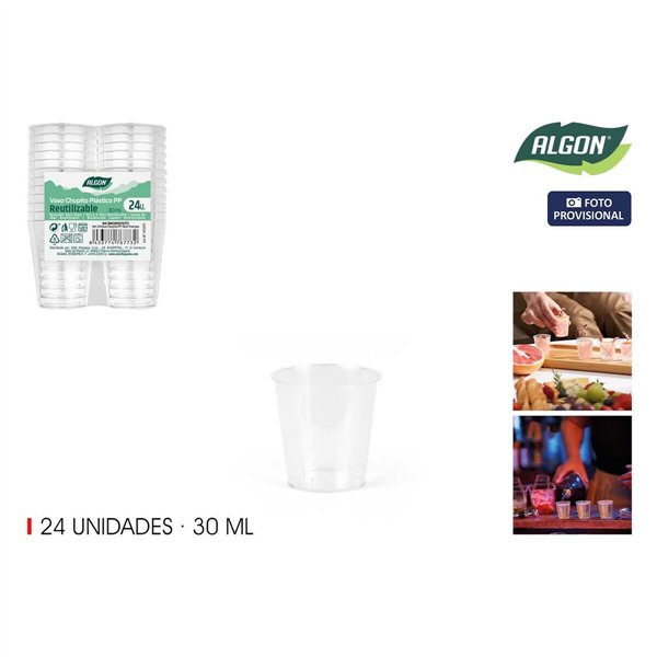 Shot glass Algon 30 ml 24 Pieces (24 Units)