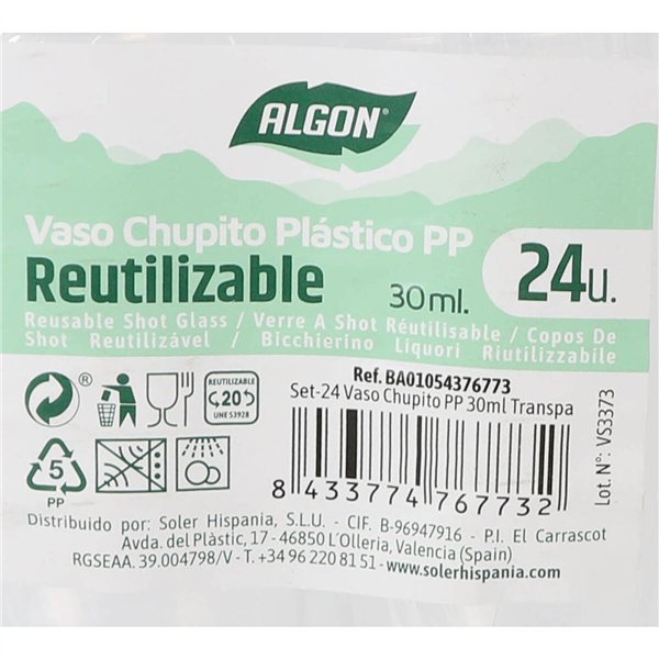 Shot glass Algon 30 ml 24 Pieces (24 Units)