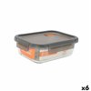 Hermetic Lunch Box MasterChef Grey Transparent Rectangular 1,04 L (6 Units)