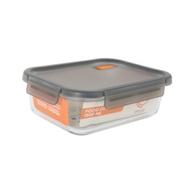 Hermetic Lunch Box MasterChef Grey Transparent Rectangular 1,5 L (6 Units)