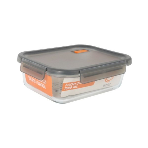 Hermetic Lunch Box MasterChef Grey Transparent Rectangular 1,5 L (6 Units)