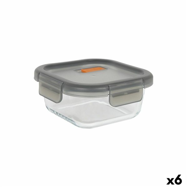 Hermetic Lunch Box MasterChef Grey Transparent Squared 1,1 L (6 Units)