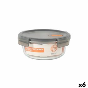 Hermetic Lunch Box MasterChef Grey Transparent Circular 970 ml (6 Units)