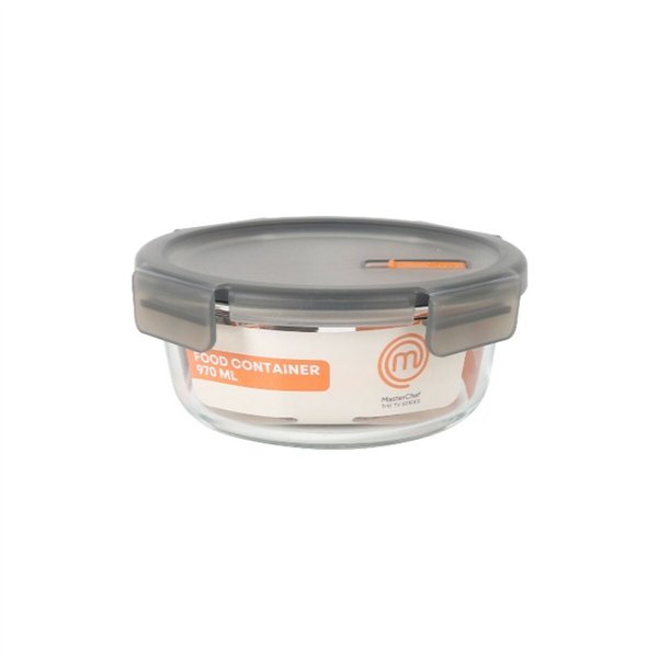 Hermetic Lunch Box MasterChef Grey Transparent Circular 970 ml (6 Units)