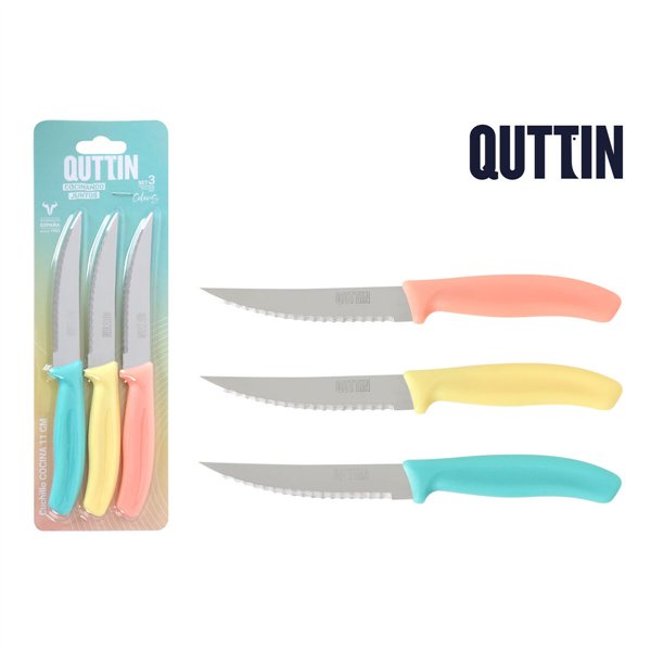 Kitchen Knife Quttin Basic 11 cm 3 Pieces (18 Units)