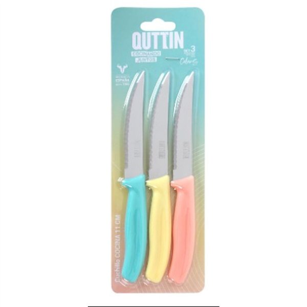 Kitchen Knife Quttin Basic 11 cm 3 Pieces (18 Units)