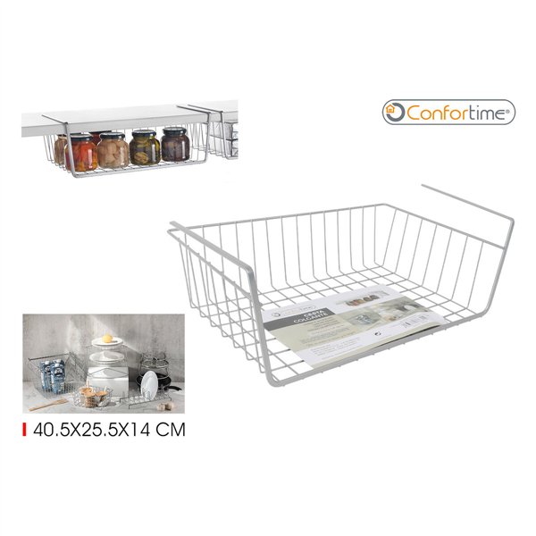 Basket for Kitchen Shelf Confortime 40,5 x 25,5 x 14 cm (12 Units)