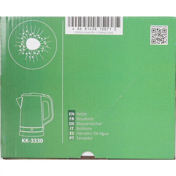 Kettle Kiwi Steel 1800 W 1,7 L (4 Units)