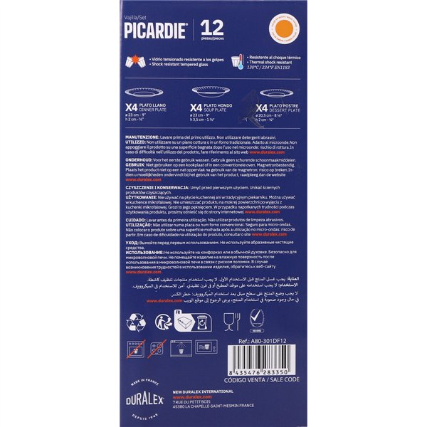 Tableware Duralex Picardie 12 Pieces (2 Units)