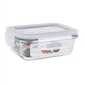Hermetic Lunch Box Santa Clara Transparent Rectangular 375 ml (12 Units)