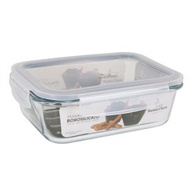 Hermetic Lunch Box Santa Clara Transparent Rectangular 1L (6 Units)