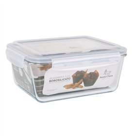 Hermetic Lunch Box Santa Clara Transparent Rectangular 3,5 L (3 Units)