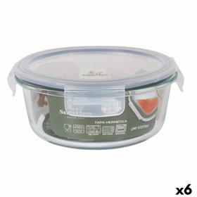 Hermetic Lunch Box Santa Clara Transparent Ø 17 cm 0,9 l (6 Units)