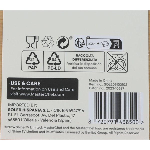 Cutting board MasterChef 38,5 x 30 cm (6 Units)