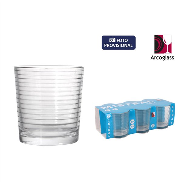 Set of glasses La Mediterránea Mistral rings 6 Pieces (12 Units)