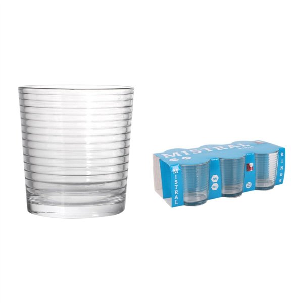 Set of glasses La Mediterránea Mistral rings 6 Pieces (12 Units)