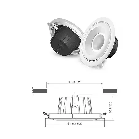CORVI LED-KOHDEVALAISIN 4S, säädettävä, 5 W, 3000 K, 600 lumenia