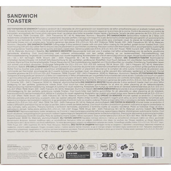 Sandwich Maker MasterChef 750 W 6 Units