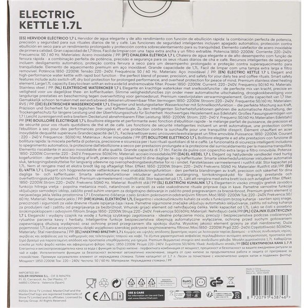 Kettle MasterChef 2200 W 1,7 L (3 Units)