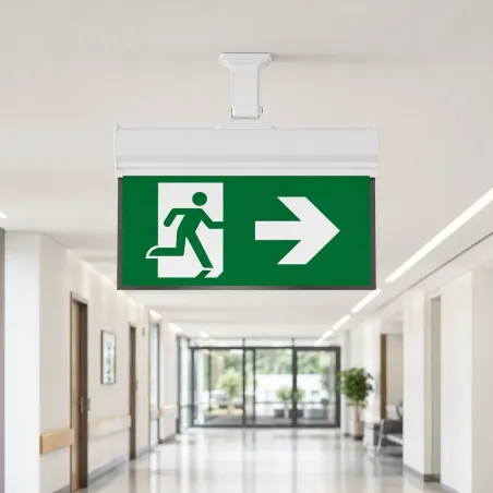 BRY-EXIT-LED-2W-HNG-IP20-WHT-EMERGENCY EXIT