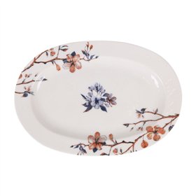 Snack tray Toscana Flowers Oval 30 x 20 x 2 cm (6 Units)
