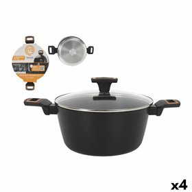 Casserole with lid MasterChef 28 cm 2,5 mm (4 Units)