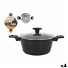 Casserole with lid MasterChef 28 cm 2,5 mm (4 Units)