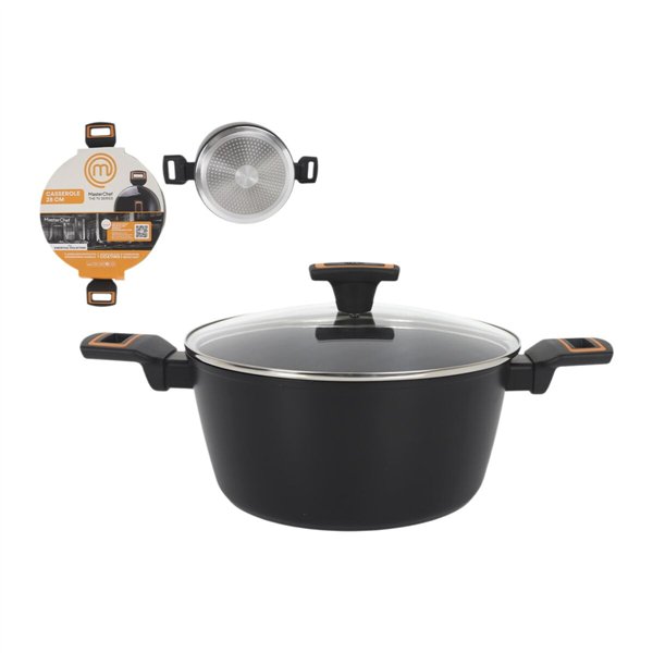 Casserole with lid MasterChef 28 cm 2,5 mm (4 Units)