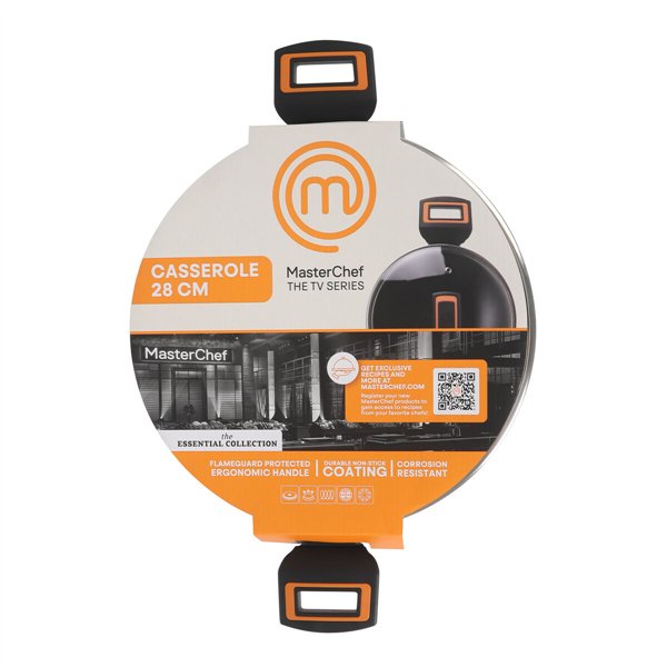 Casserole with lid MasterChef 28 cm 2,5 mm (4 Units)
