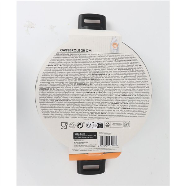 Casserole with lid MasterChef 28 cm 2,5 mm (4 Units)