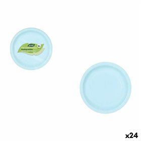 Plate set Algon Blue 20 cm 10 Pieces (24 Units)