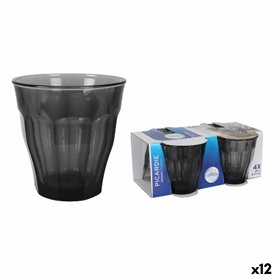 Glass for water Duralex Picardie Black Grey 250 ml 4 Pieces (12 Units)