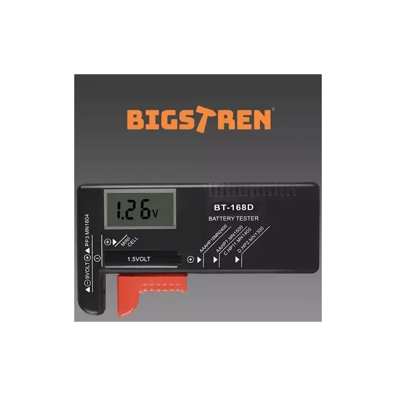 Bigstren 19898 baterijų testeris/skaitiklis