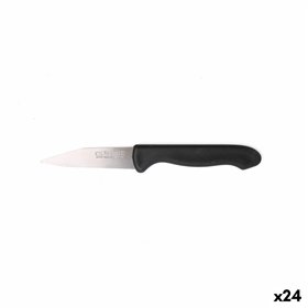 Peeler Knife Set Cuyfor Black Silver Stainless steel 7,5 cm 6 Pieces (24 Units)