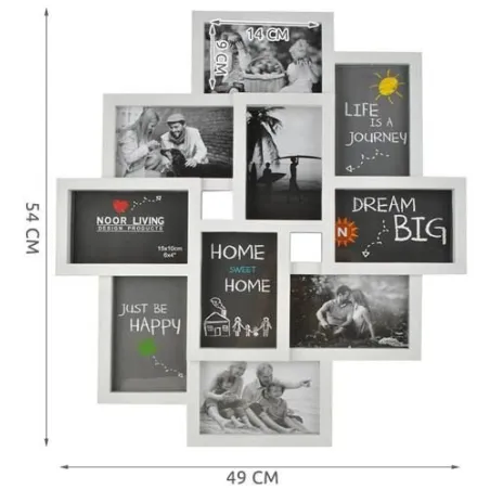 10 foto rāmis - balts