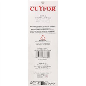 Knife Set Cuyfor Filo Black Silver 6 Pieces (24 Units)