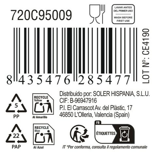 Snack Bowl La Mediterránea Pica-pica 12,8 x 9 x 3,8 cm (24 Units)