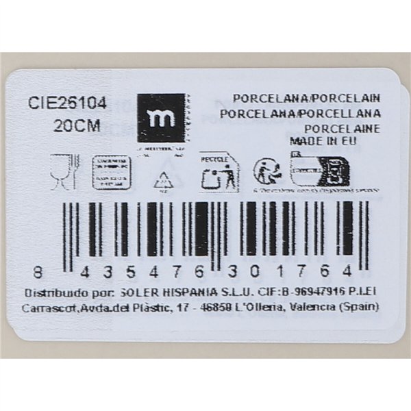 Flat Plate Inde Cies Ø 20 cm (6 Units)
