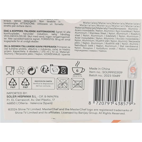 Italian Coffee Pot MasterChef (6 Units)