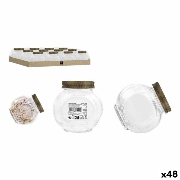 Glass Jar La Mediterránea WOOD 280 ml (48 Units)