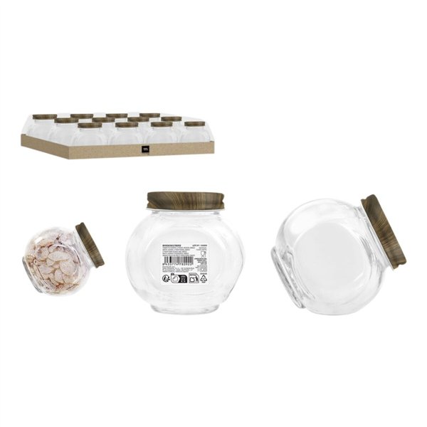 Glass Jar La Mediterránea WOOD 280 ml (48 Units)
