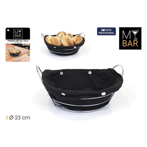 Breadbasket My Bar Black Metal 26 x 23,5 x 11,2 cm (12 Units)